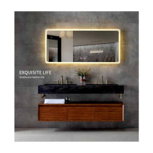 2019 New Design Rectangular Bathmirrors Time display Mirror Bathroom customized LED Backlit Defogger Smart Mirror